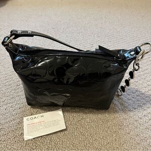 Coach Black Patent Leather Wristlet